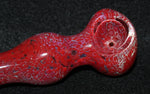 4 1/2" RED NIGHT Thick Glass Tobacco Smoking Pipe THICK pipe