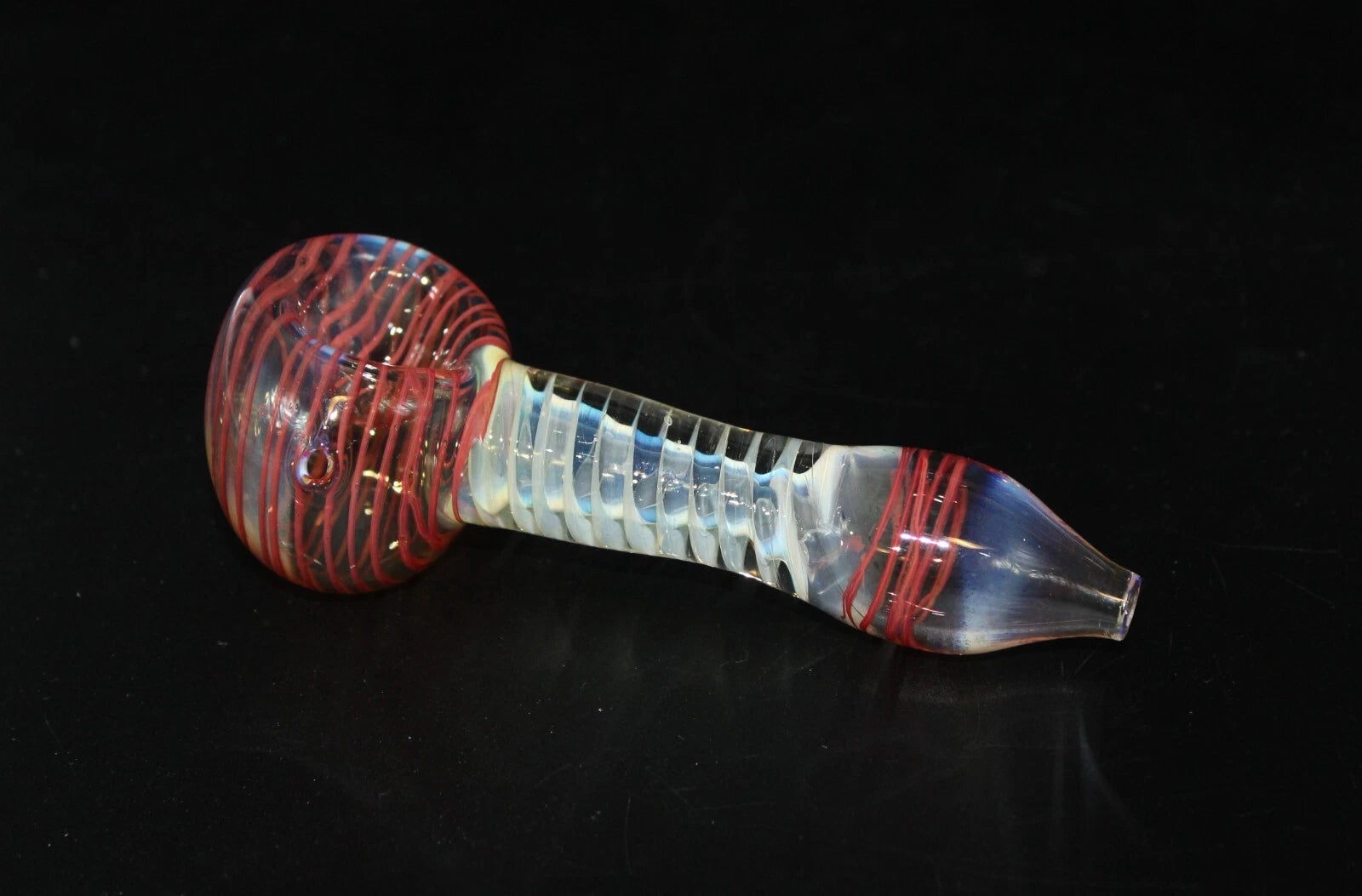 4 1/2" SPIRAL HELIX RED Tobacco Smoking Pipe bowl TWIST pipes