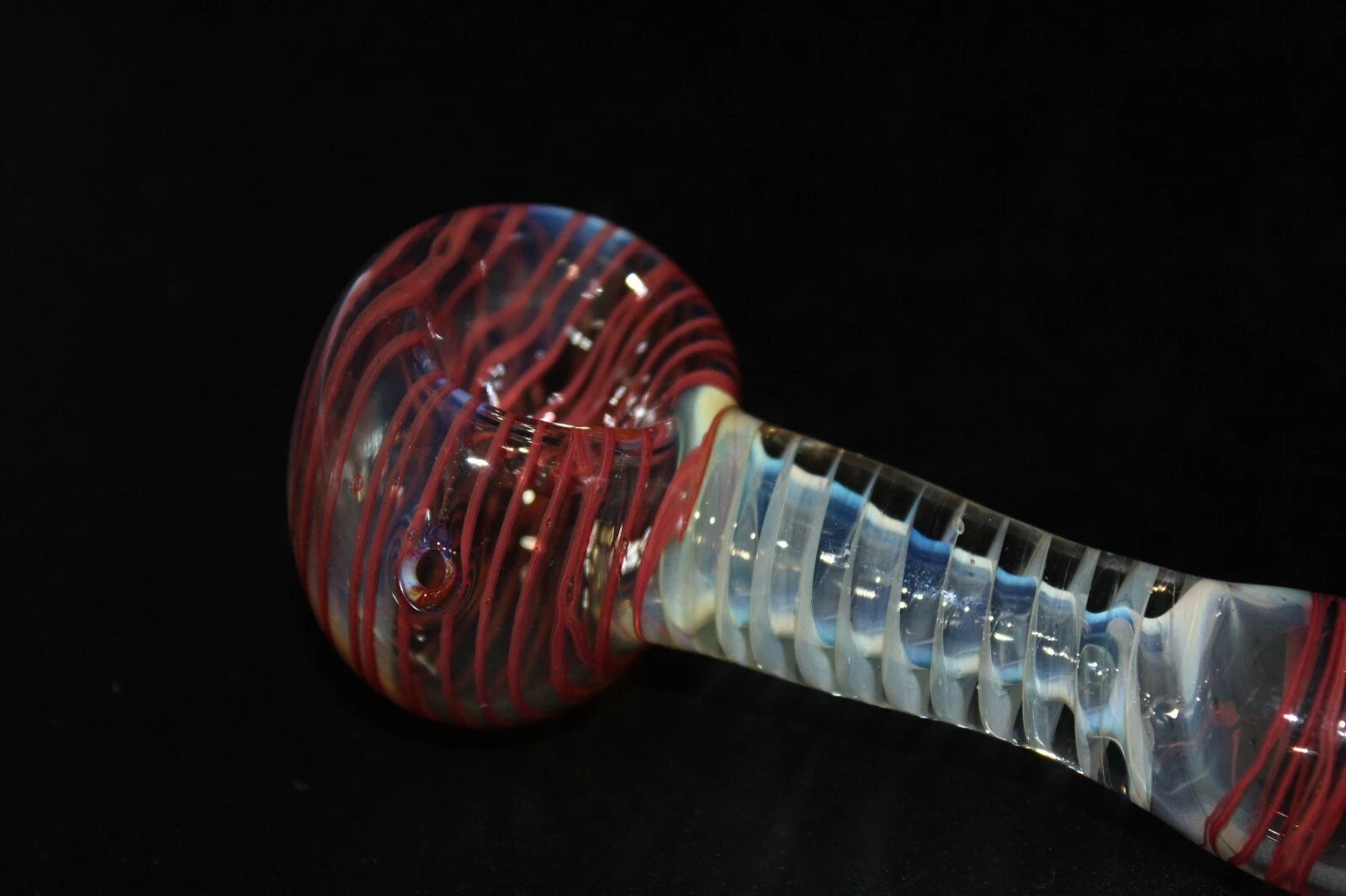 4 1/2" SPIRAL HELIX RED Tobacco Smoking Pipe bowl TWIST pipes