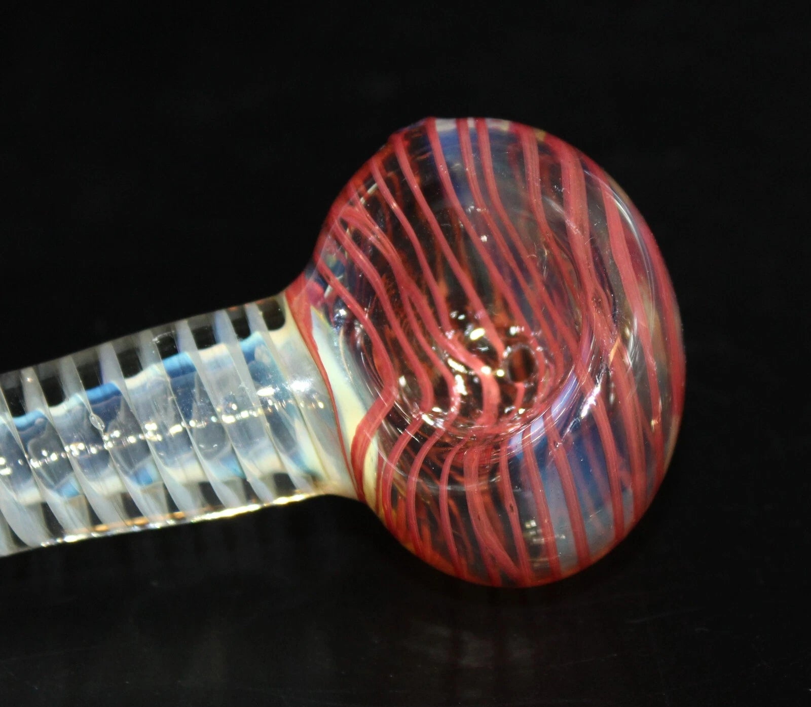4 1/2" SPIRAL HELIX RED Tobacco Smoking Pipe bowl TWIST pipes