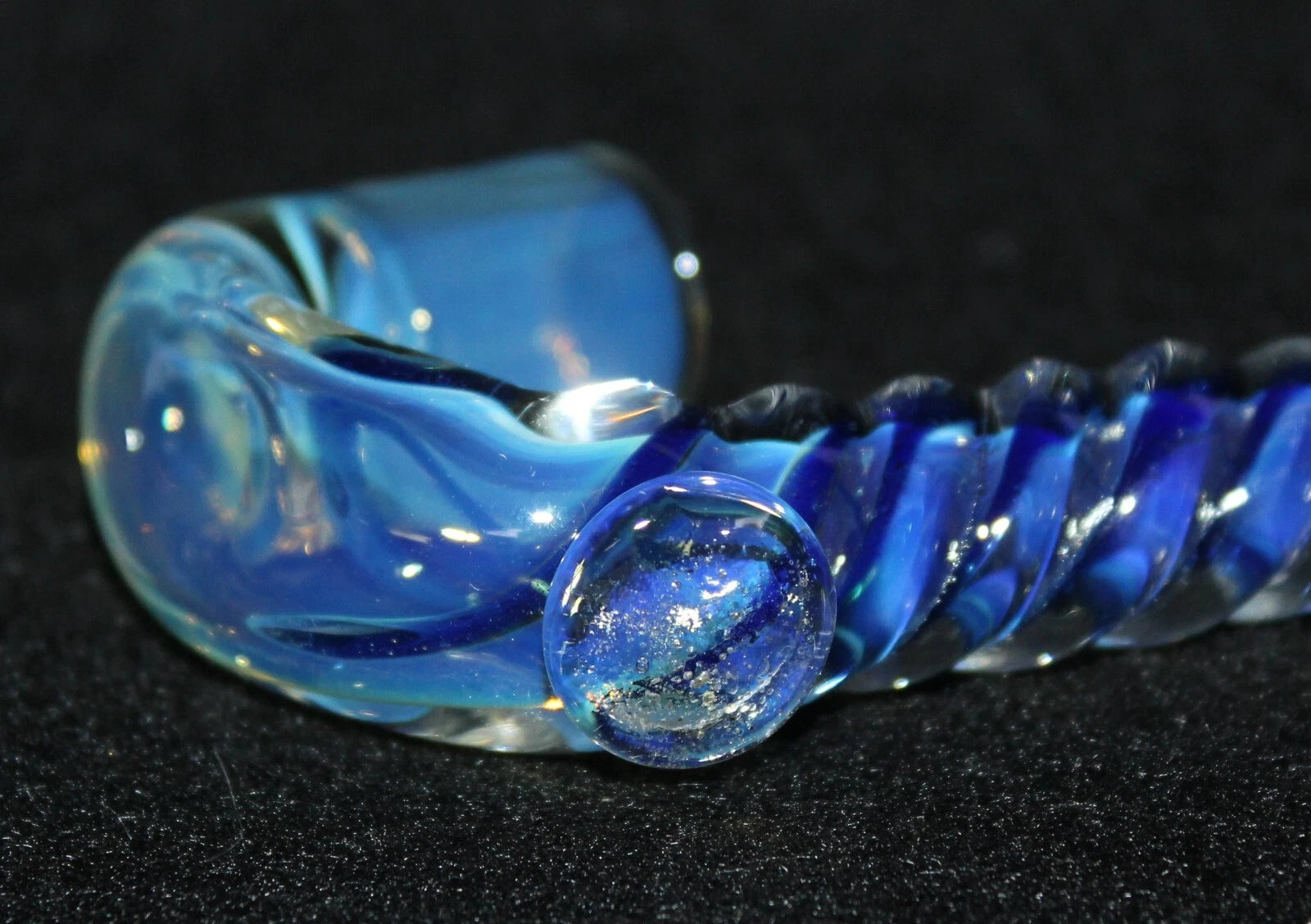 3 1/2" BLUE UNICORN PAD FOOT Glass Tobacco Smoking Glass Pipe GLASS pipes