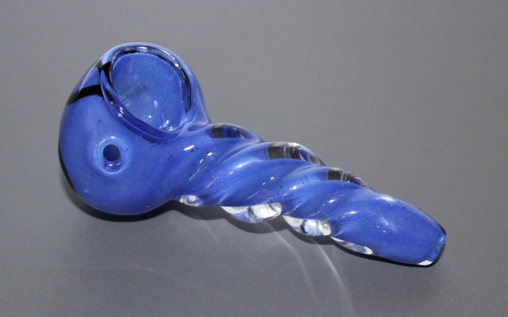 3" SAPPHIRE SPIN Unicorn Stem Tobacco Smoking Glass Pipe
