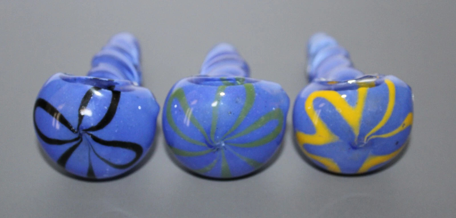 3" SAPPHIRE SPIN Unicorn Stem Tobacco Smoking Glass Pipe