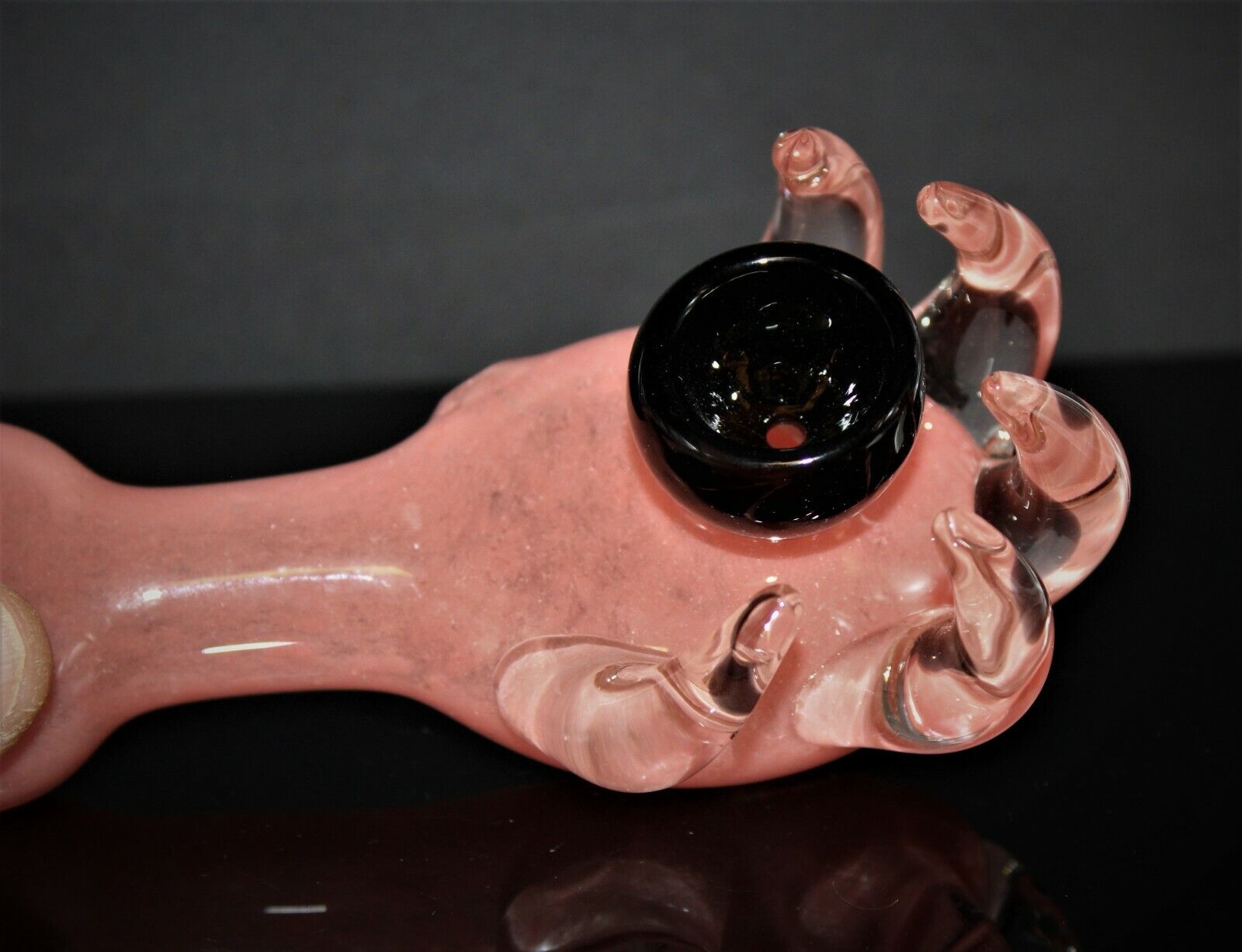 PINK BEAR CLAW 4 1/2" THICK GLASS PIPE