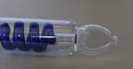 5" BLUE Glass COIL TUBE Tobacco Smoking Pipe 14mm Slide bowl pipes