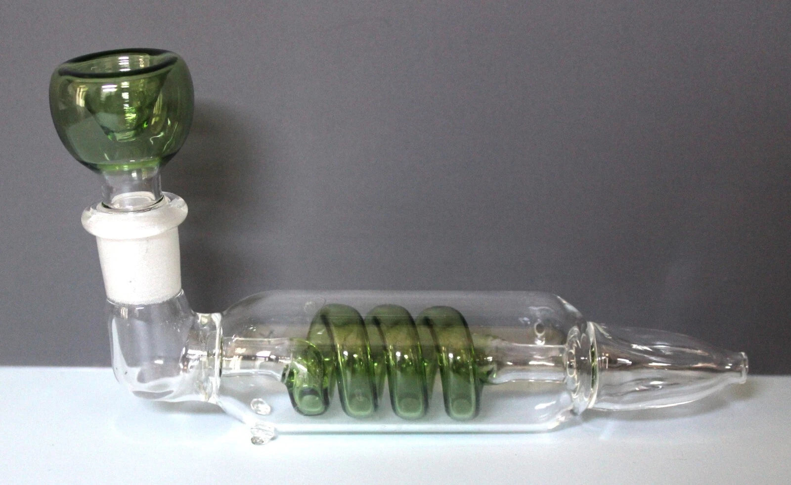 5" GREEN GLASS COIL TUBE Glass Smoking Pipe