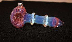 4 1/2" Red Shot Glass Silver Fumed Pipe