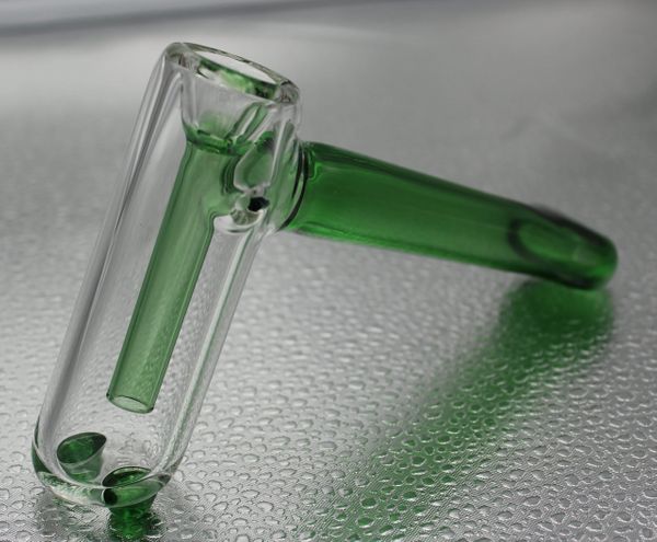 6.7" THICK GLASS Green Hammer Bubbler