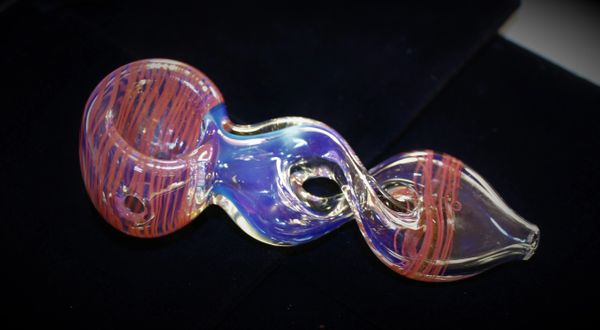 4 1/2" INFINITY RED CHAMELEON Glass Pipe