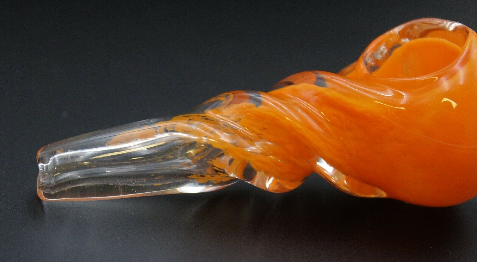 4" SWEET ORANGE Unicorn Stem Glass Pipe