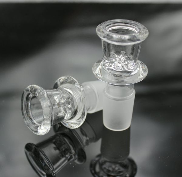 18 mm SHOT GLASS Mobius-like Slide Bowl SNOWFLAKE SCREEN