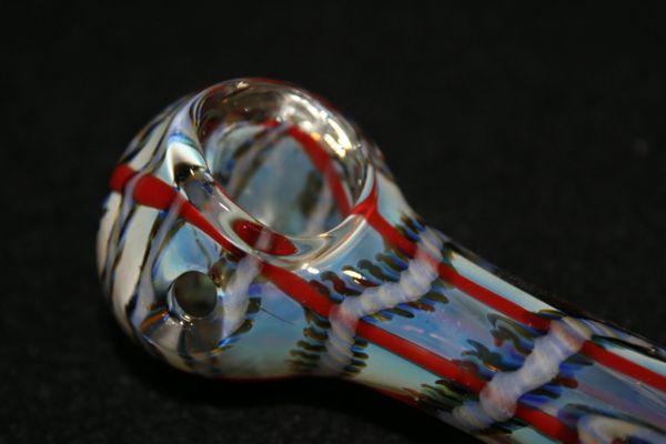 4 1/2" LIGHTNING BOLT Chameleon Glass Tobacco Pipe