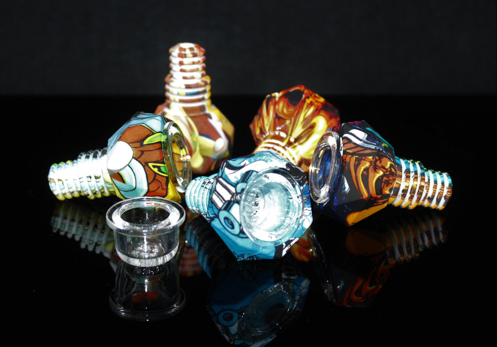 DUAL SIZE 14mm and 18mm SILICONE/ GLASS SLIDE BOWL