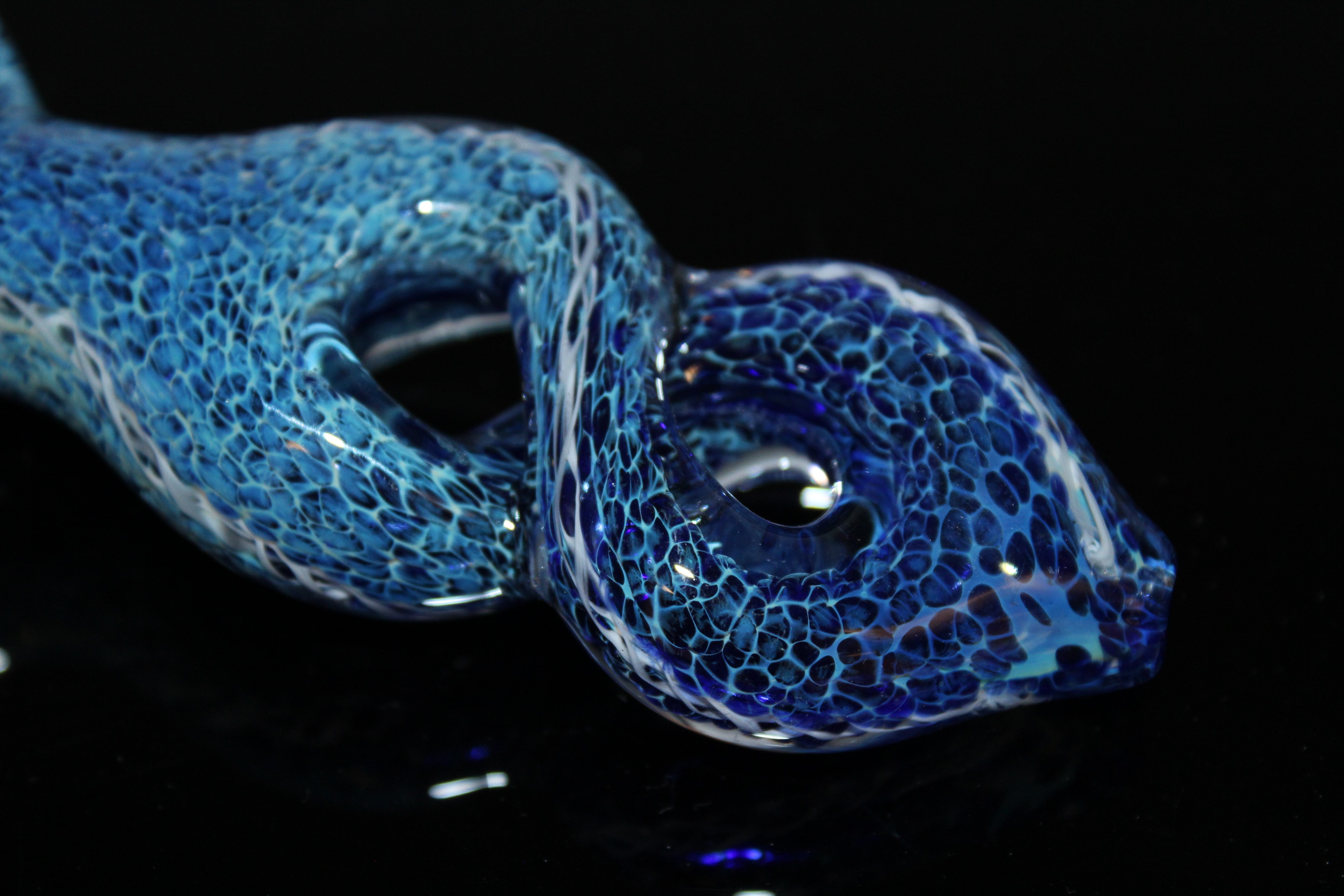 INFINITY BLUE LEOPARD Tobacco Smoking Glass Pipe THICK TWIST glass