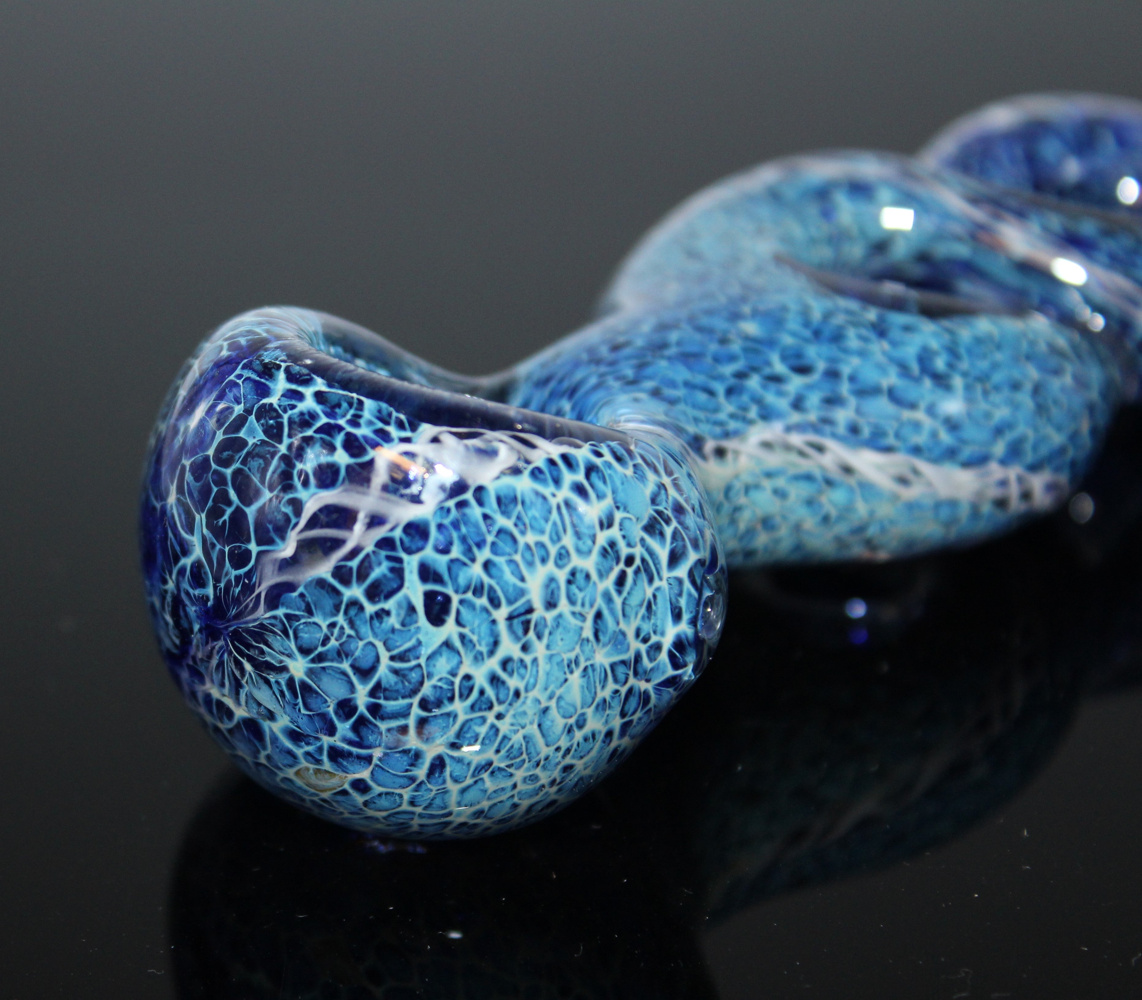 INFINITY BLUE LEOPARD Tobacco Smoking Glass Pipe THICK TWIST glass pip –  The Hippie Momma Shop