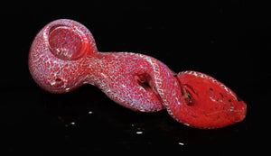 INFINITY RED LEOPARD Tobacco Smoking Glass Pipe THICK TWIST glass pipes