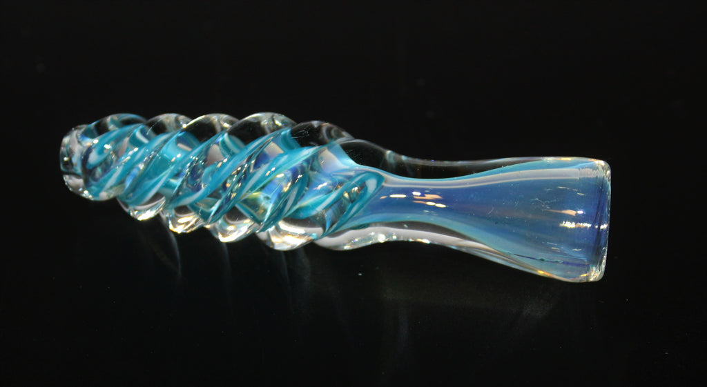 TWISTER BLUE Chameleon Glass One Hitter Chillum