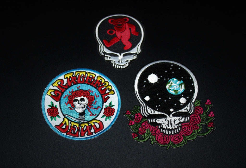 GRATEFUL DEAD PATCHES - BERTHA , DANCING BEAR AND SPACE YOUR FACE, Set of 3