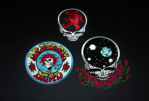 GRATEFUL DEAD PATCHES - BERTHA , DANCING BEAR AND SPACE YOUR FACE, Set of 3