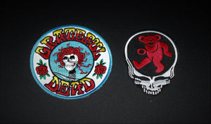 Grateful Dead Embroidered Patch Bertha and Dancing Bear Stealie - 2 Patches