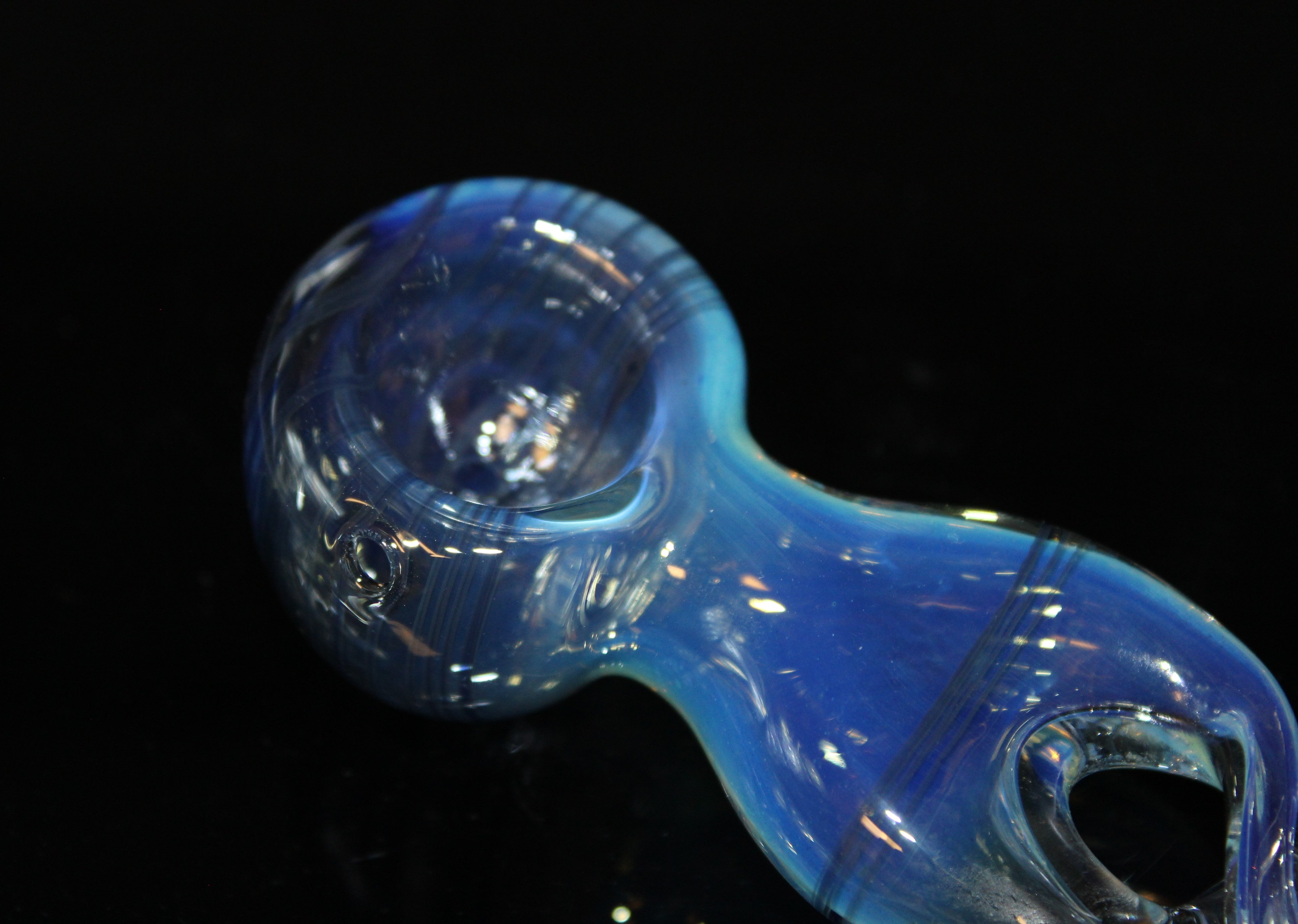 4" INFINITY BLUE CHAMELEON Glass Tobacco Pipe