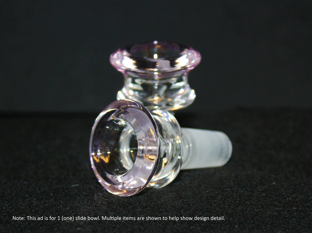 14mm JUST ENOUGH PINK Glass Slide Bowl SMALL BOWL THICK GLASS 14 mm male