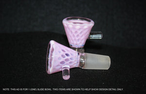 14mm SUPER 3D POWDER PINK SLIDE Glass Slide Bowl Water Pipe 14 mm male