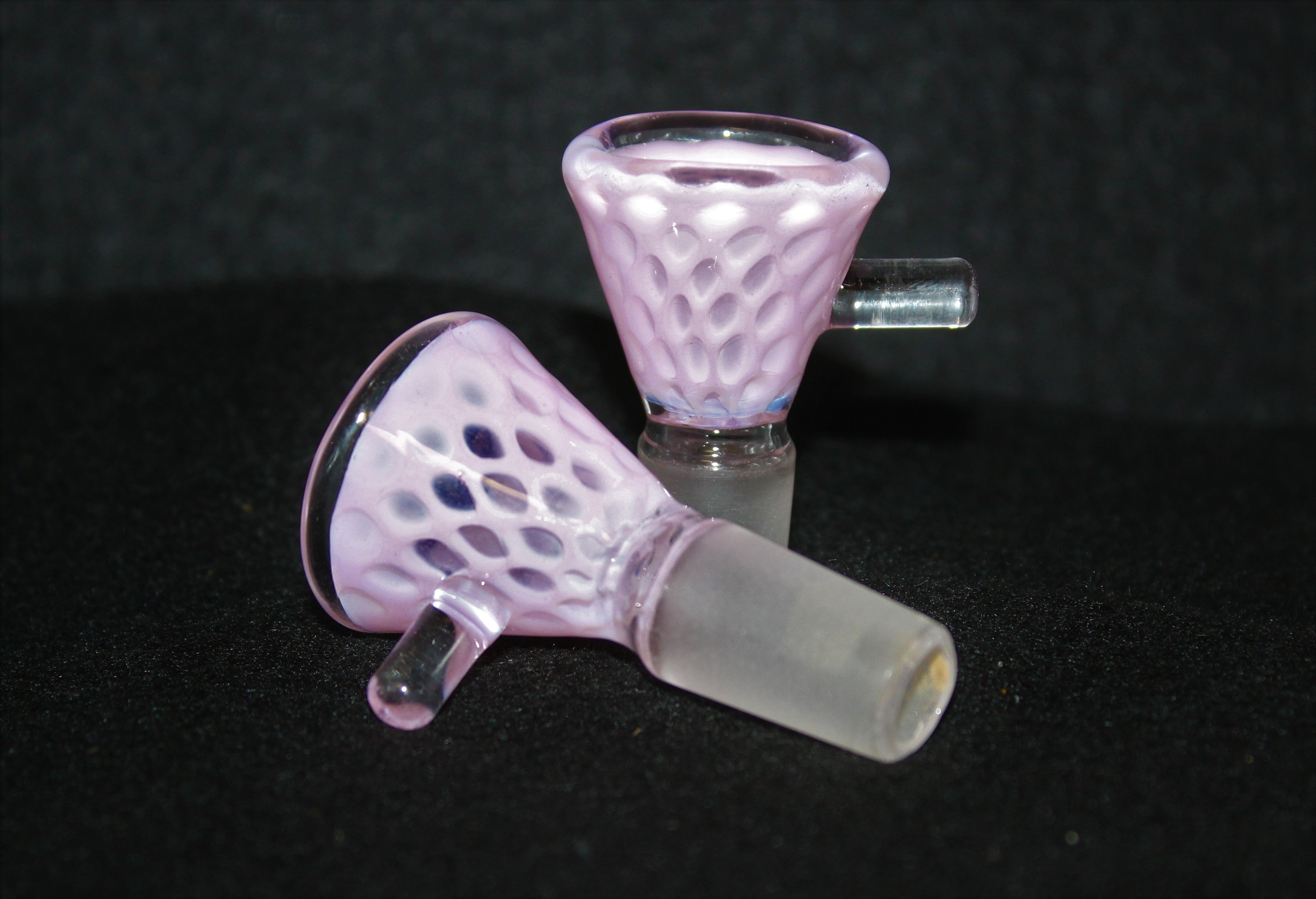 14mm SUPER 3D POWDER PINK SLIDE Glass Slide Bowl Water Pipe 14 mm male