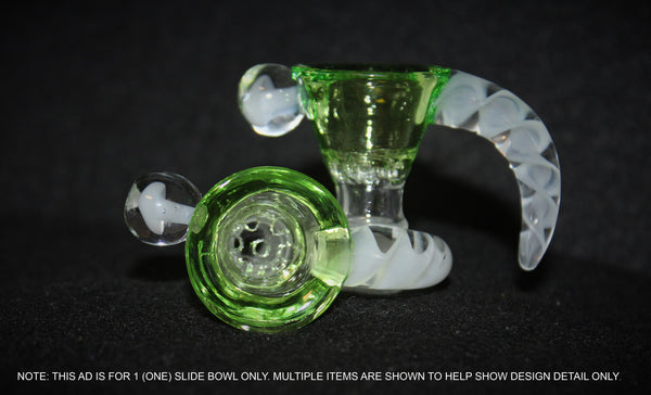 14mm Glass Bowl Slide Piece SMOKE w/ 7 Hole Glass Screen - Witch DR