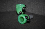 14mm LUCKY GREEN Slide Bowl w/ Black Grips DEEP BOWL slide bowl 14 mm male