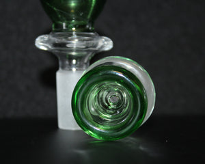 14mm NY THICK GLASS GREEN Slide Bowl Glass THICK GLASS Slide Bowl 14mm male