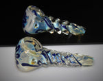 TEAM BLUE Twisted Stem Color Changing Tobacco Smoking Glass Pipe
