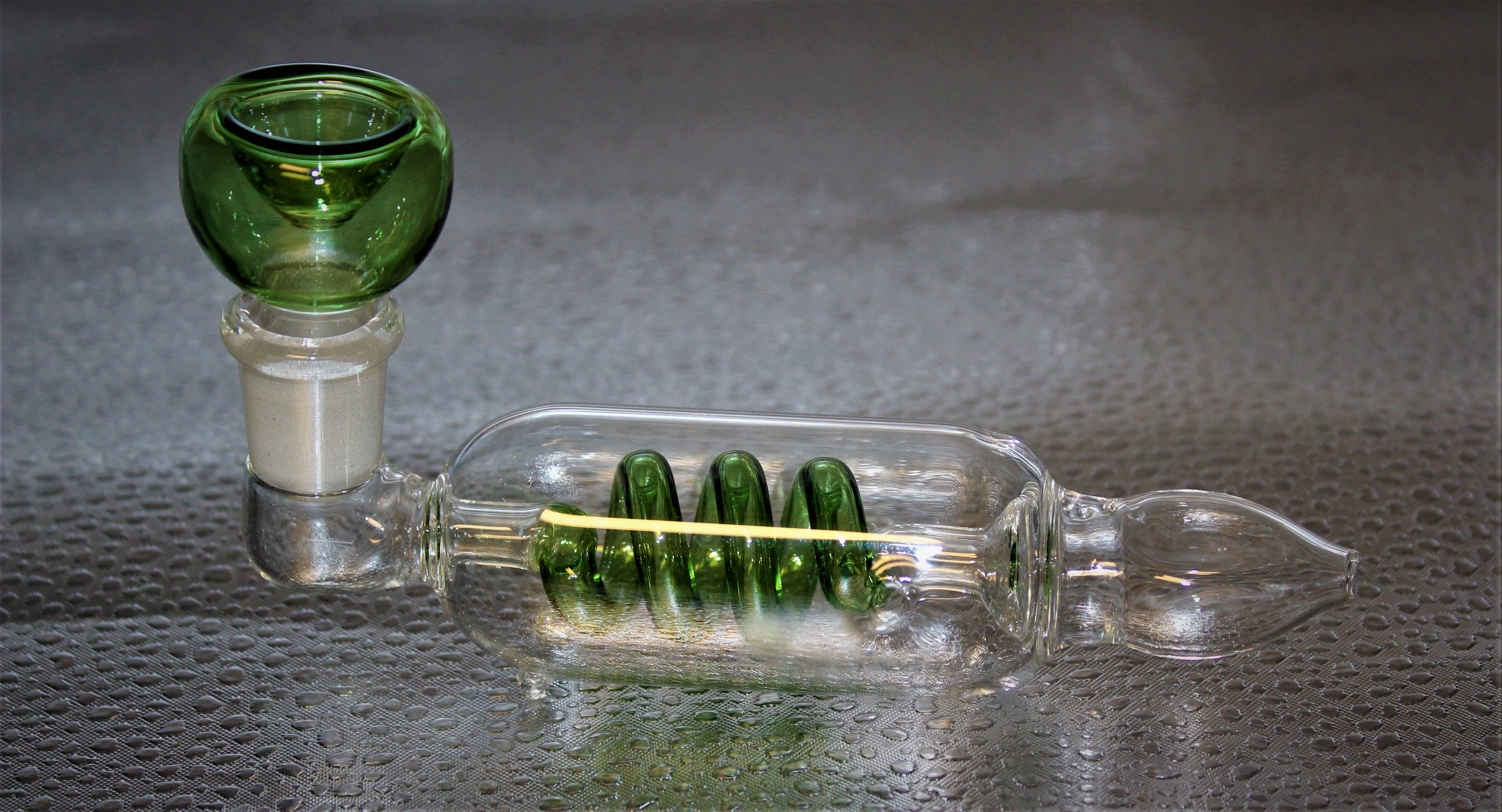 5" GREEN GLASS COIL TUBE Glass Smoking Pipe