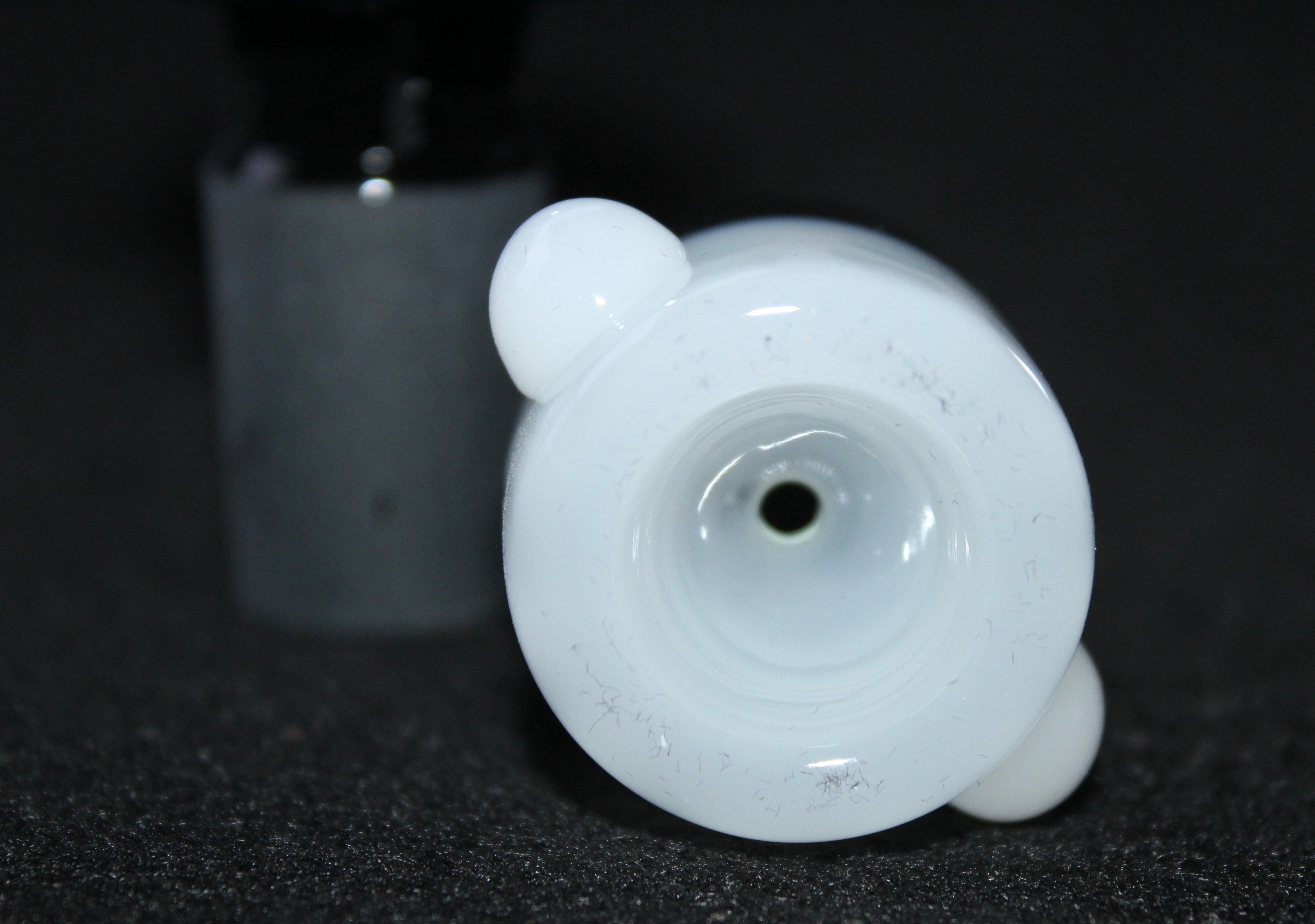 18mm WHITE BEADS GLASS Slide Bowl THICK Tobacco Slide Glass Slide 18 mm male