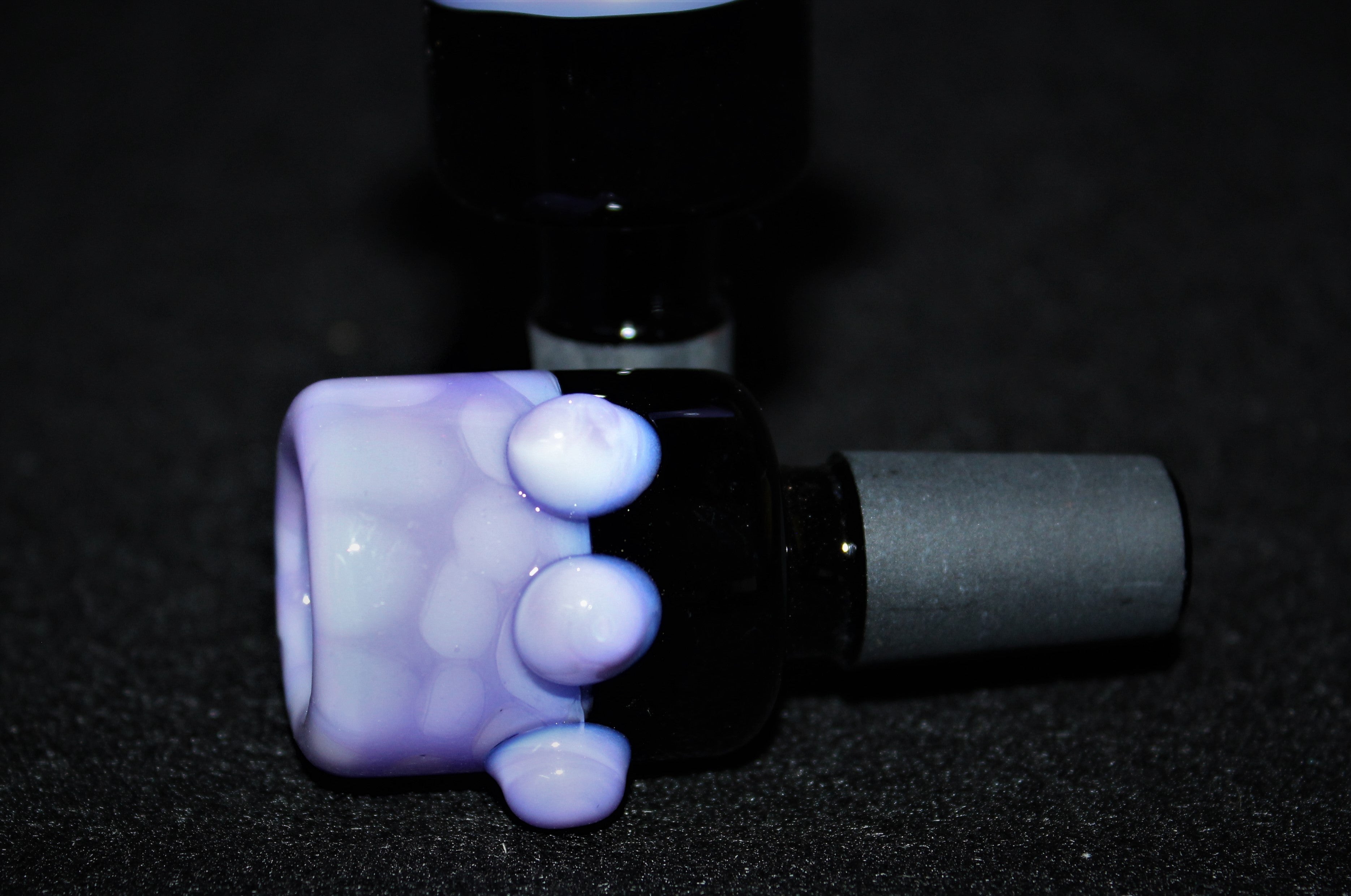 14mm LAVENDER BEADS GLASS Slide Bowl THICK Tobacco Slide Glass Slide 14 mm male