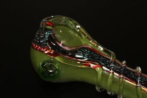 Comet's Tail Green 4 1/2" Thick Glass Pipe
