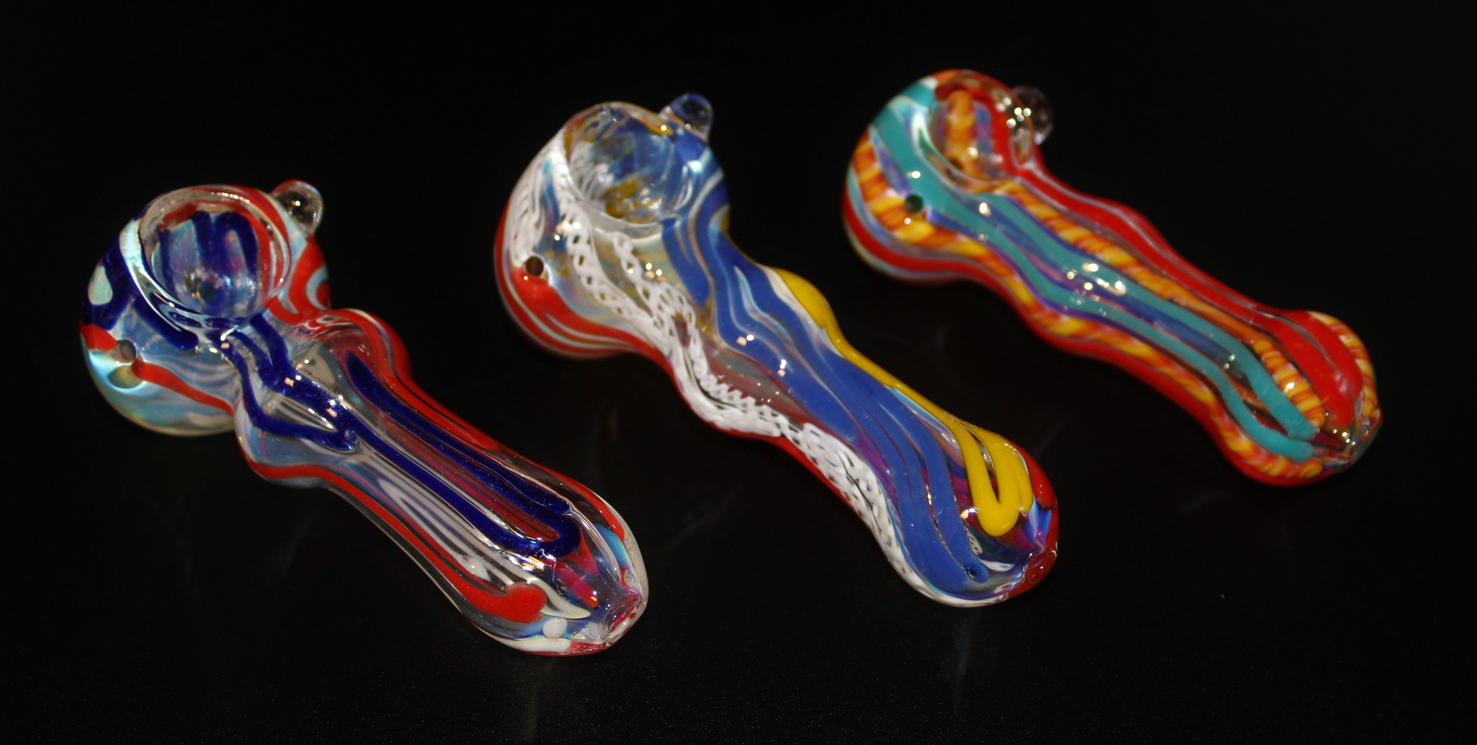 3 1/2 CRYSTAL TWIST Tobacco Smoking Glass Pipe bowl THICK Glass pipes