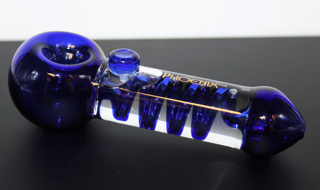 6” BLUE FREEZABLE SUPER COIL Glass Pipe