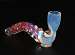 CURVED STEM RED Sherlock One Hitter Tobacco Smoling Glass Pipe One Hit