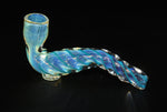 CURVED STEM BLUE sherlock One Hitter Tobacco Smoking Glass Pipe One Hit