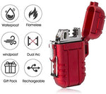 RED Plasma Electric USB Rechargeable Flameless Lighter Waterproof Windproof