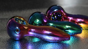 PRISM Glass Tobacco Smoking UNIQUE ART Glass Pipe BLUE GLASS pipes